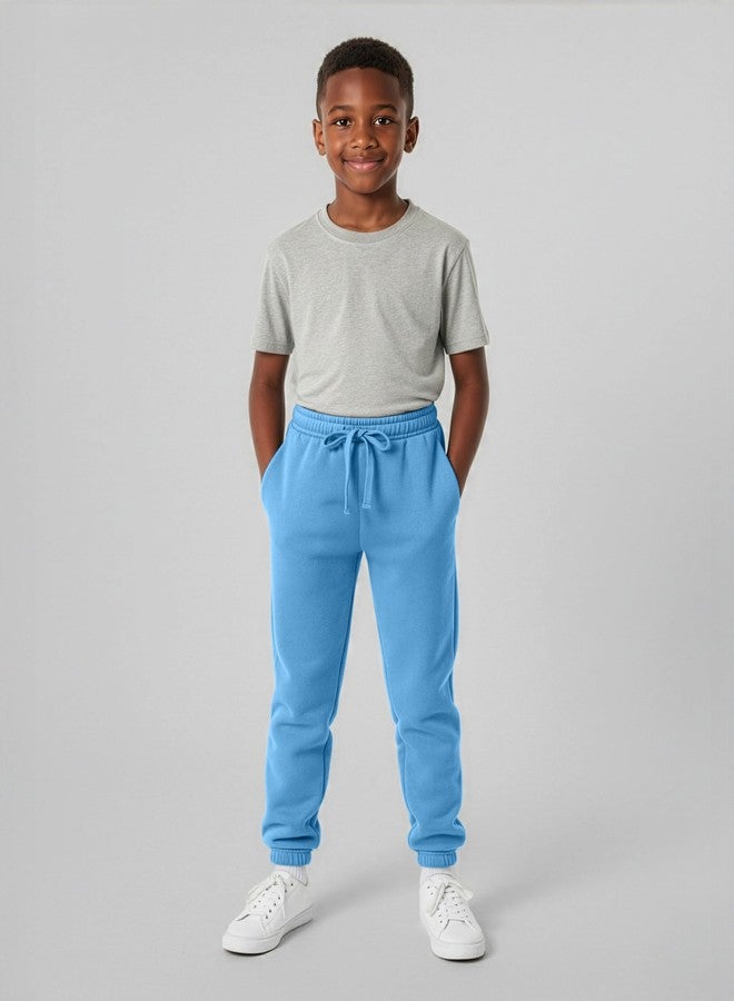 REALESSENTIALS 3 Pack: Boys Fleece Joggers Sweatpants Youth Teen Active Athletic Pajama Soft Warm Pants Pajamas Teen Gym Running Tech Sweats Casual Boys' Teens Winter Pockets Kids Drawstrings Sports-Set 5,XS(6/7) - Image 4