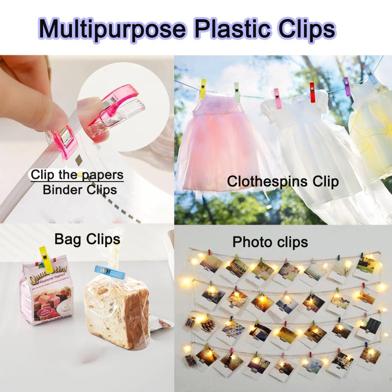 HCwelli 100 PCS Small Size Sewing Clips Clear Color Quilting Clips, Multipurpose Fabric Clips, Sewing Supplies, Crafting Tools, Photo Clips - Image 5