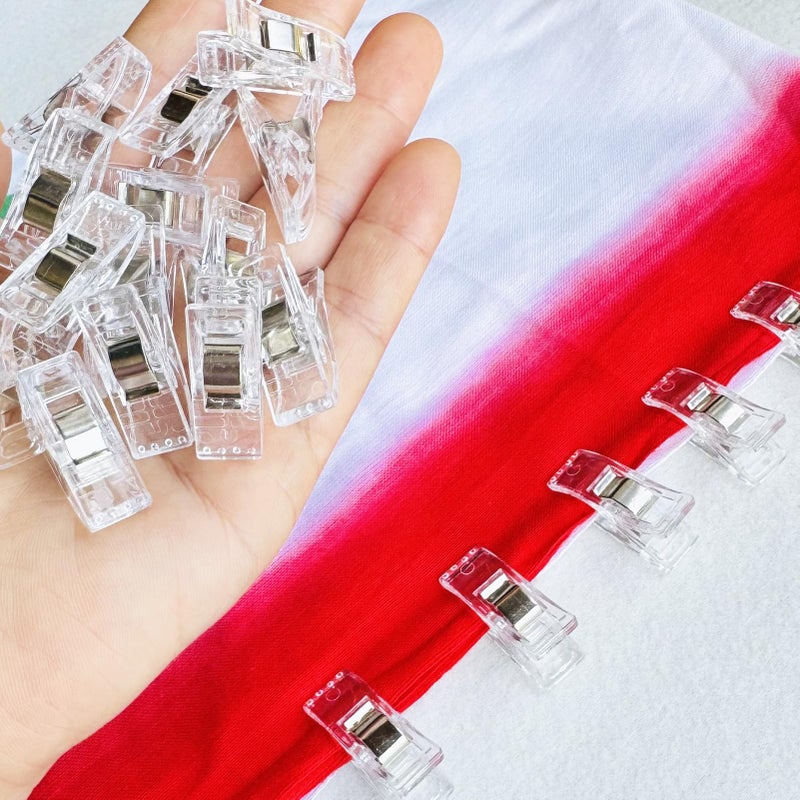 HCwelli 100 PCS Small Size Sewing Clips Clear Color Quilting Clips, Multipurpose Fabric Clips, Sewing Supplies, Crafting Tools, Photo Clips - Image 2