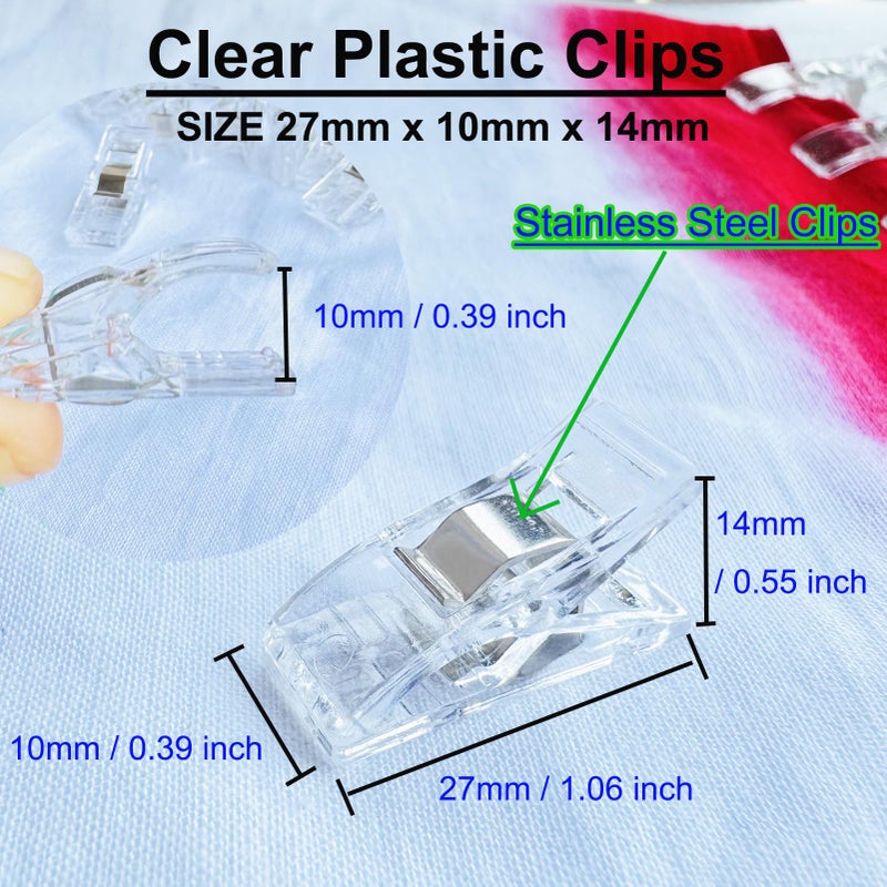 HCwelli 100 PCS Small Size Sewing Clips Clear Color Quilting Clips, Multipurpose Fabric Clips, Sewing Supplies, Crafting Tools, Photo Clips - Image 4