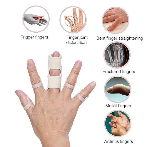 Soft Home Oval Finger Splint 8 pcs and Trigger Finger Splints 2 pcs for Arthritis,Mallet Fingers - Comfortable and Effective Pain Relief Finger splints For Thumb, Index, Middle, Pinky or Ring Finger (4,5,6,7,8,9,10,11) - Image 3
