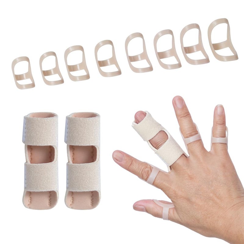 Soft Home Oval Finger Splint 8 pcs and Trigger Finger Splints 2 pcs for Arthritis,Mallet Fingers - Comfortable and Effective Pain Relief Finger splints For Thumb, Index, Middle, Pinky or Ring Finger (4,5,6,7,8,9,10,11) - Image 4