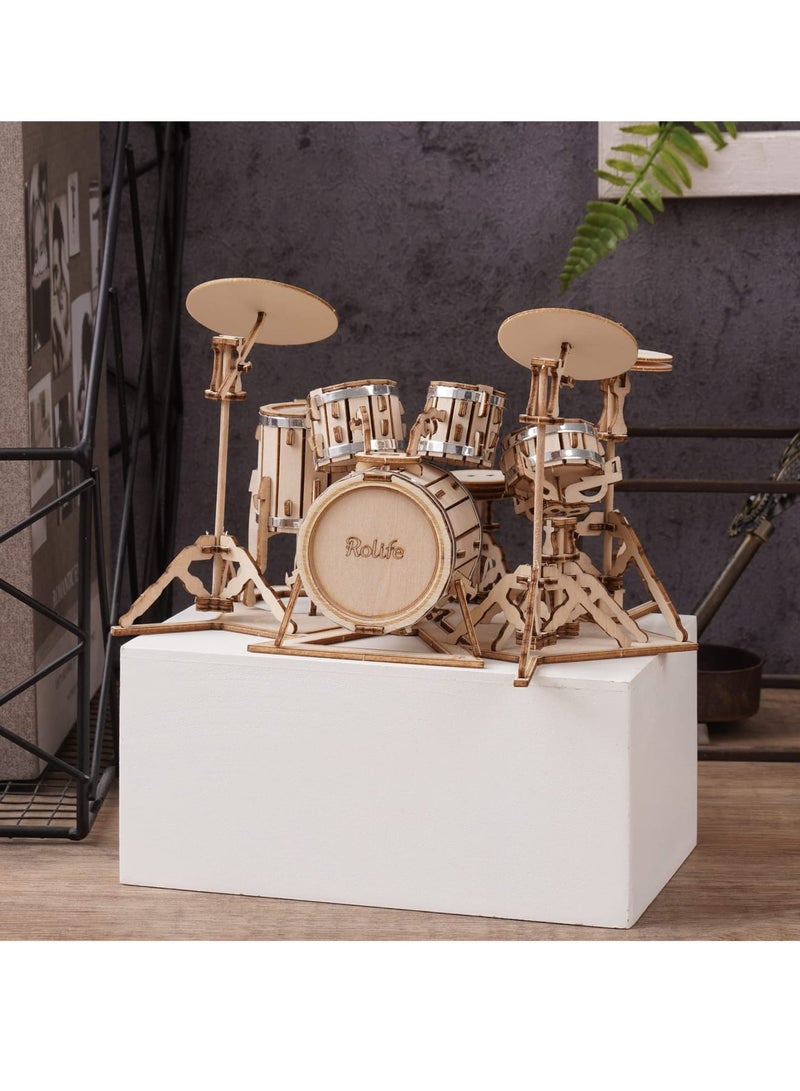3D Wooden Puzzles, 3D Wooden Puzzles Model Kit for Adults and Teens to Build Musical Instrument Series (Drum kit), Projects for Kids Ages 12-16,Birthday Gifts Hobbies for Women Men - Image 2