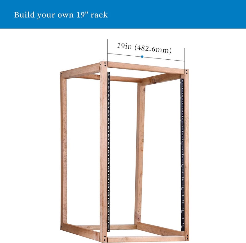 RackPath 20U Vertical Server Rack Rail Pair Kit, DIY Rack Build, 12-24 Screws x80 - Image 3