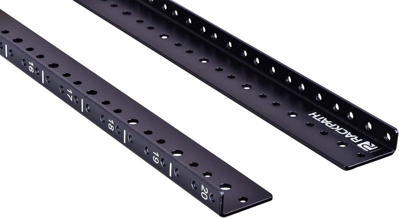 RackPath 20U Vertical Server Rack Rail Pair Kit, DIY Rack Build, 12-24 Screws x80 - Image 2