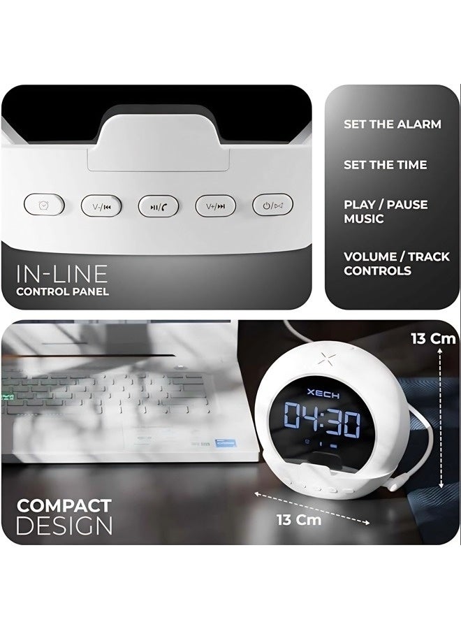 Vixplorn Wireless Bluetooth speaker with digital alarm clock and mirror display | Portable 5W speaker with built-in thermometer, HD calling, USB-C charging, phone/pen holder, and LED time display; suitable for bedroom, study, and travel. - Image 5