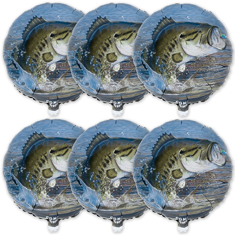 Havercamp Fish Party Balloons 6 Pcs 6 18 Round Foil Mylar Balloons Gone Fishin Party Collection