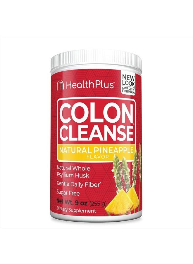 Health Plus Colon Cleanse - Natural Daily Fiber - No Artifical Flavors, Natural Sweetener, Gluten Free, Detox, Heart Healthy, Pineapple Flavor (9 Ounces, 36 Servings)  - Image 1
