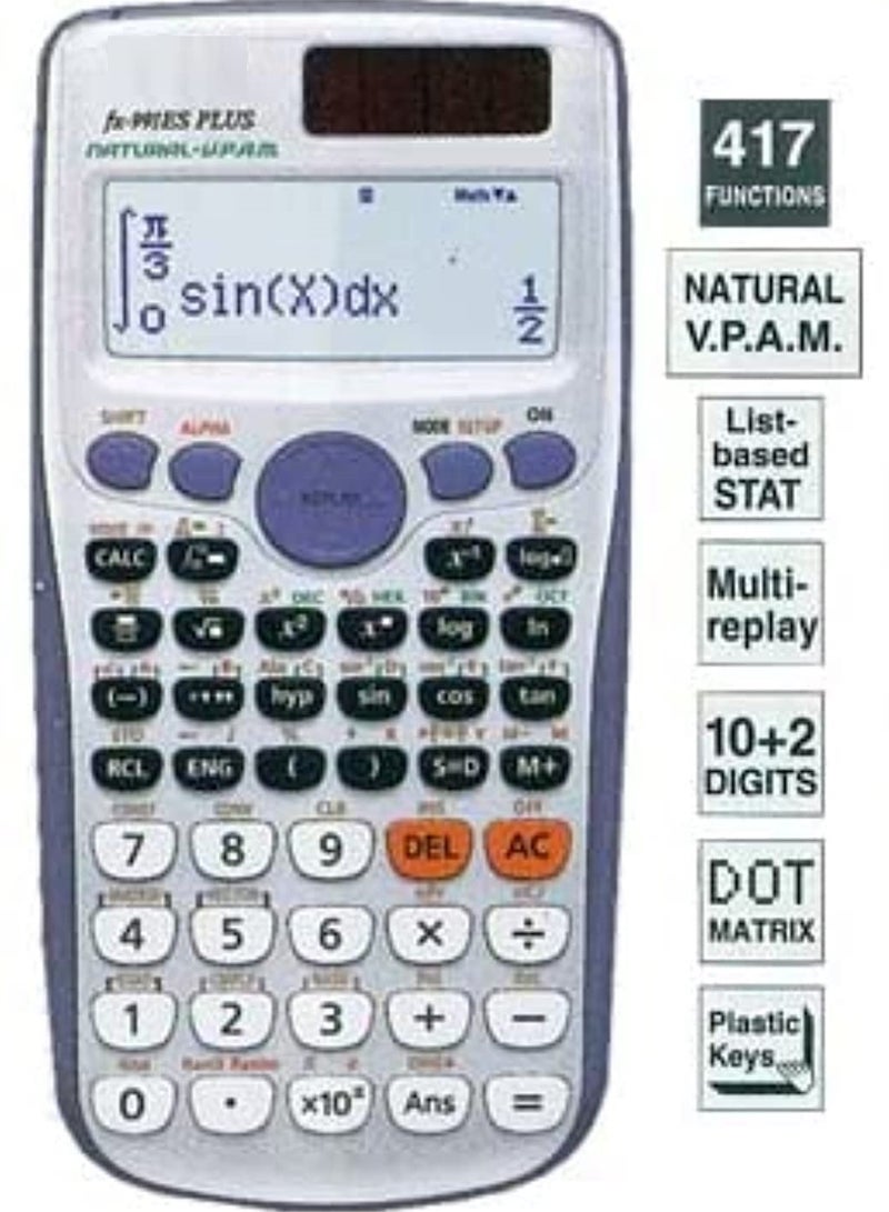 scientific calculator fx-991  grey 417 Functions - Image 1