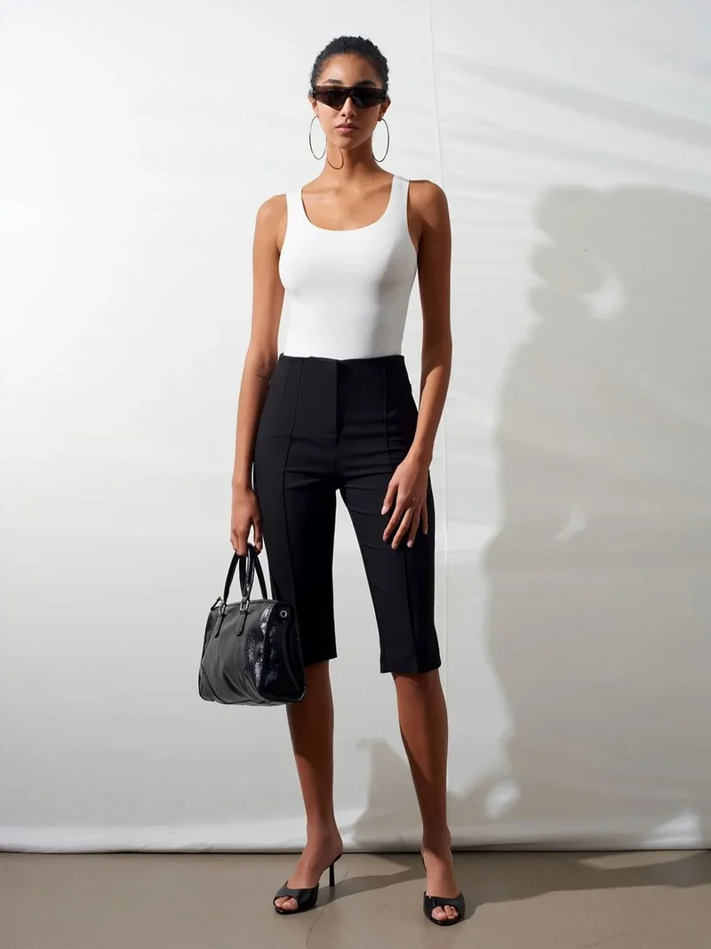 ديلفين DILVIN Fitted Sleeveless Cotton-blend Cami Blouse