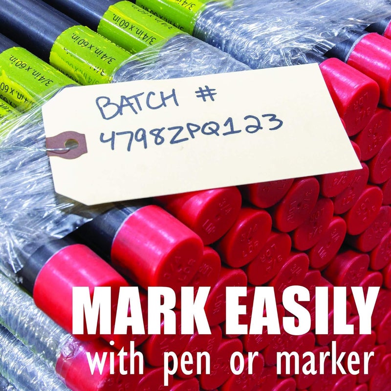 AMRAM Blank Shipping Tags with Wire,100 Pieces 4 3/4-in x 2 3/8-in, Manila with Reinforced Eyelet - Image 4