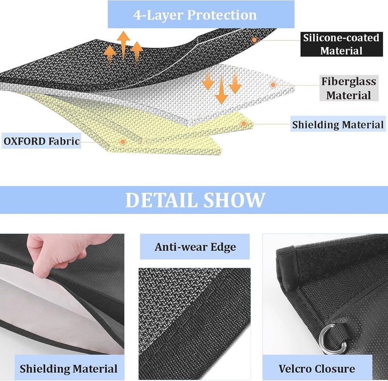 Opastry Large Faraday Bags with Purse Strap, 15''x10'' Faraday Cage, Waterproof & Fireproof Faraday Bag, Anti-Tracking Faraday Key Fob Protector, Faraday Bags for Phones & Tablets, RFID Signal Blocker Bag - Image 4
