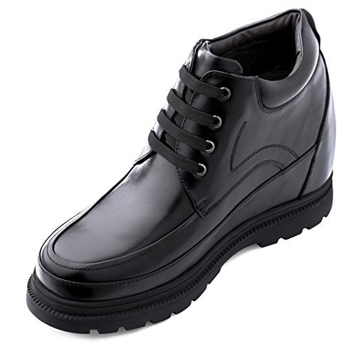 Calden Men's Invisible Height Increasing Elevator Shoes - Black Leather Lace-up High-top Boots with Extra Tall - 5.2 Inches Taller - K511615 - Size 10 D(M) US - Image 2