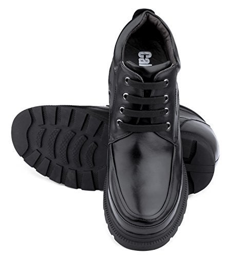 Calden Men's Invisible Height Increasing Elevator Shoes - Black Leather Lace-up High-top Boots with Extra Tall - 5.2 Inches Taller - K511615 - Size 10 D(M) US - Image 4