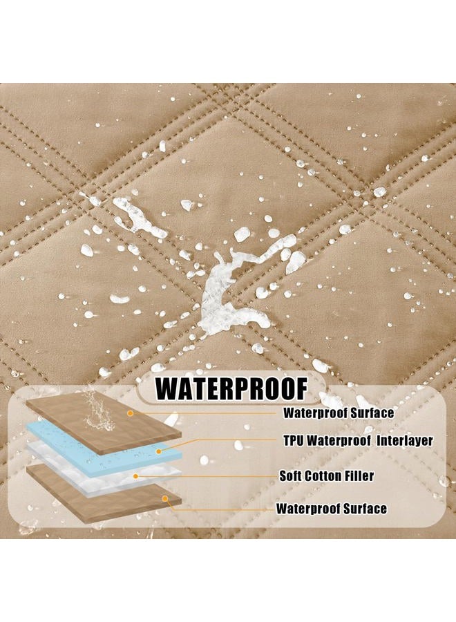 Smiry Waterproof Dog Bed Cover Blanket 30x70, Soft Reversible Pet Blanket, Washable Leakproof Cats Dogs Couch Cover for Sofa, Couch, Furniture, Camel/Camel - Image 2