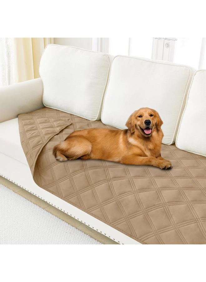 Smiry Waterproof Dog Bed Cover Blanket 30x70, Soft Reversible Pet Blanket, Washable Leakproof Cats Dogs Couch Cover for Sofa, Couch, Furniture, Camel/Camel - Image 1
