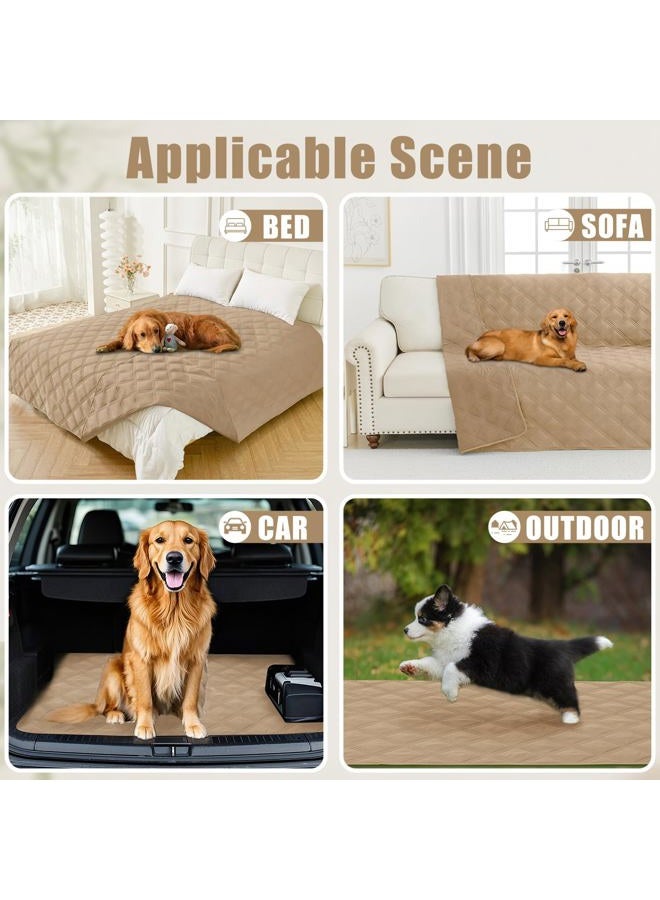 Smiry Waterproof Dog Bed Cover Blanket 30x70, Soft Reversible Pet Blanket, Washable Leakproof Cats Dogs Couch Cover for Sofa, Couch, Furniture, Camel/Camel - Image 5
