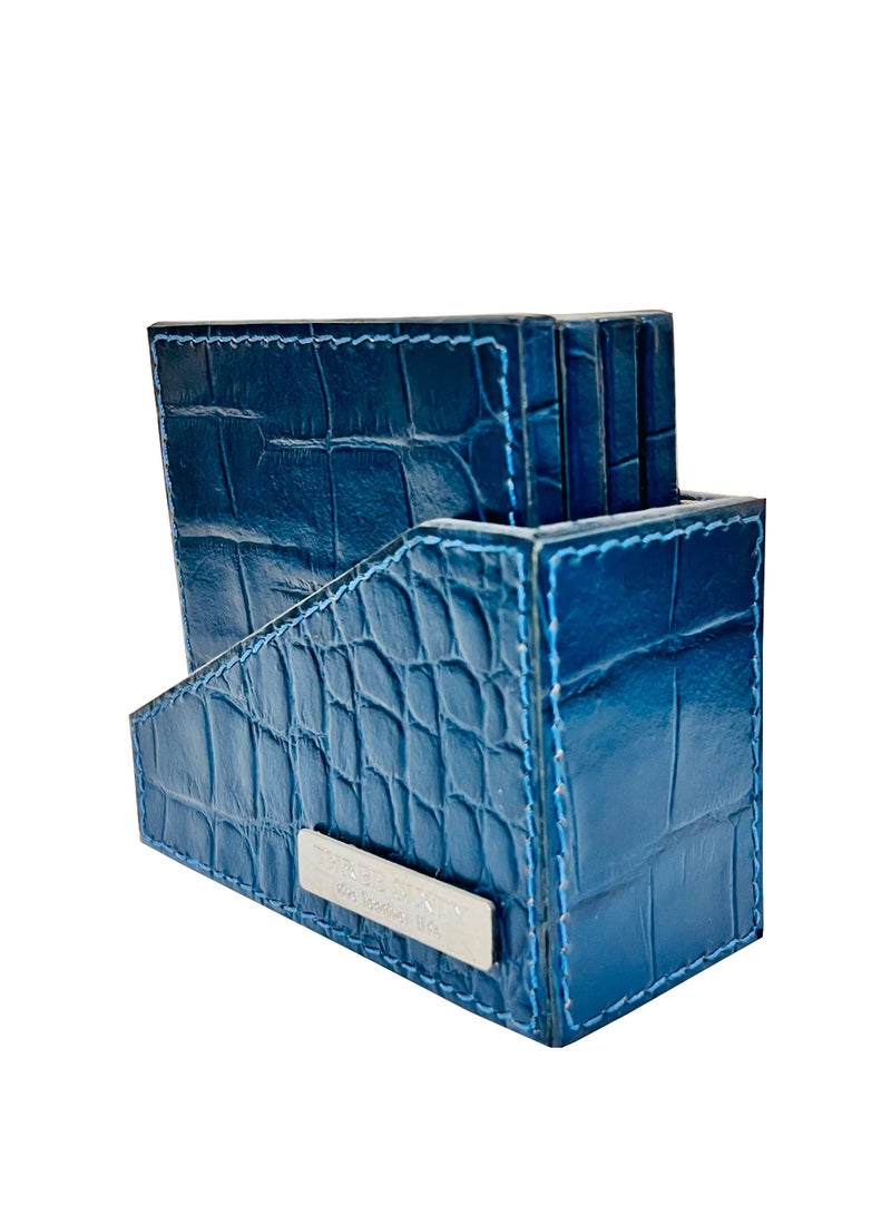 THREE SIXTY Leather Coasters Set  - Image 4