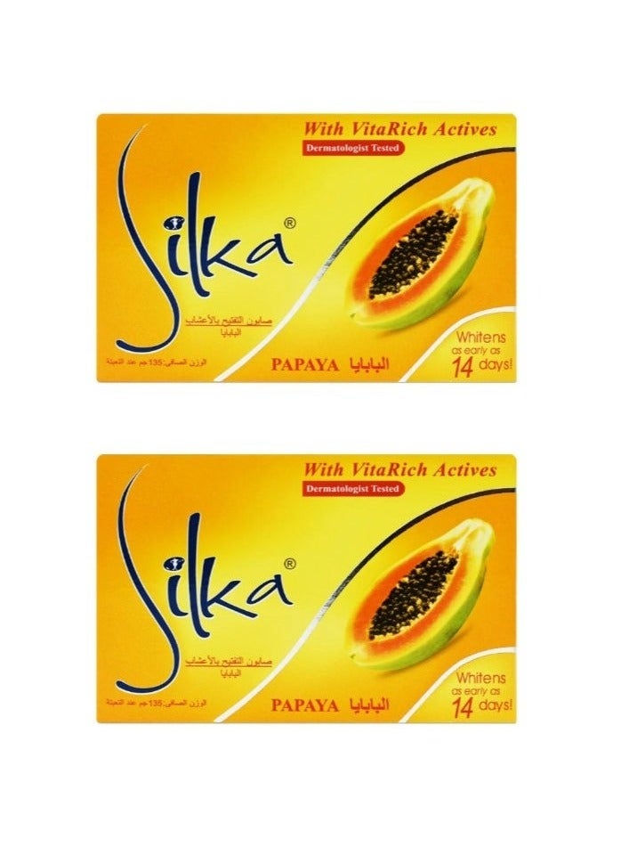 Silka 3-Piece Papaya With Vita Rich Actives  Whitening Soap  - Image 2