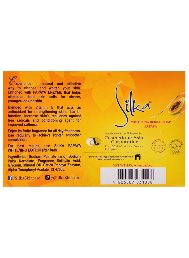 Silka 3-Piece Papaya With Vita Rich Actives  Whitening Soap  - Image 4