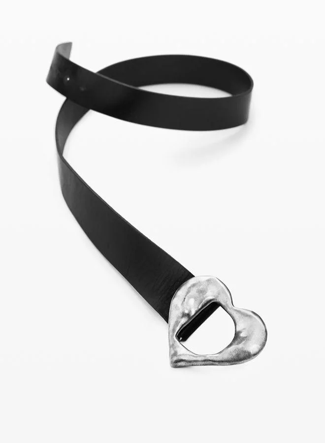 Desigual Black Leather heart belt for Women | Best Price UAE