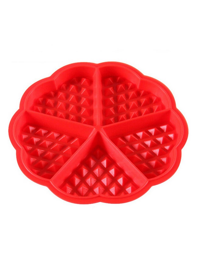 Sharpdo Heart-Shaped Waffle Mould Red 16.5x1.5cm - Image 1