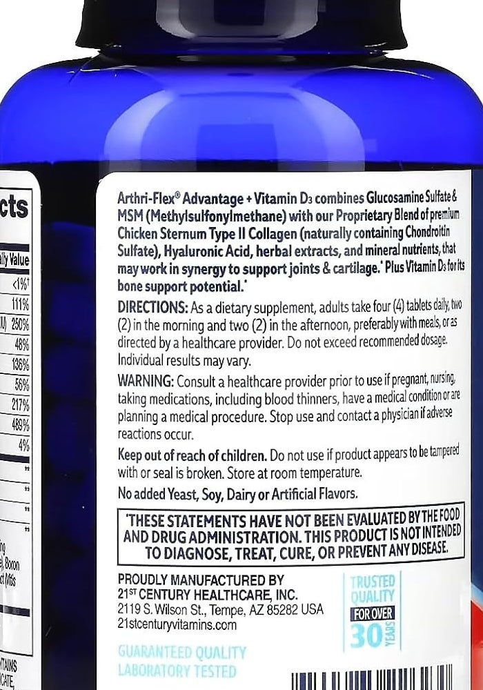 21st Century Arthi-Flex Advantage + Vitamin D3 - Image 3