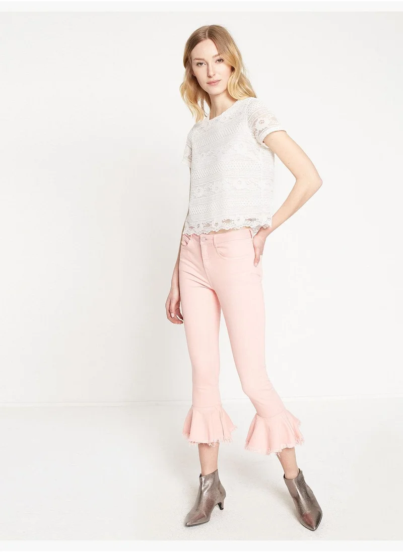 كوتون Frill Detailed Trousers