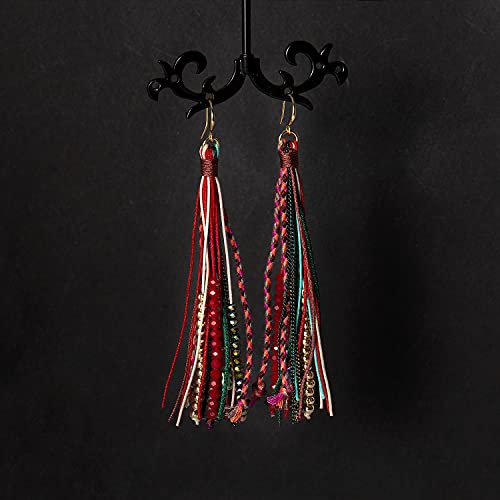 Badu Boho Tassel Badu Women Feather Earrings Long Tassel Bohemian Accessories - Image 5