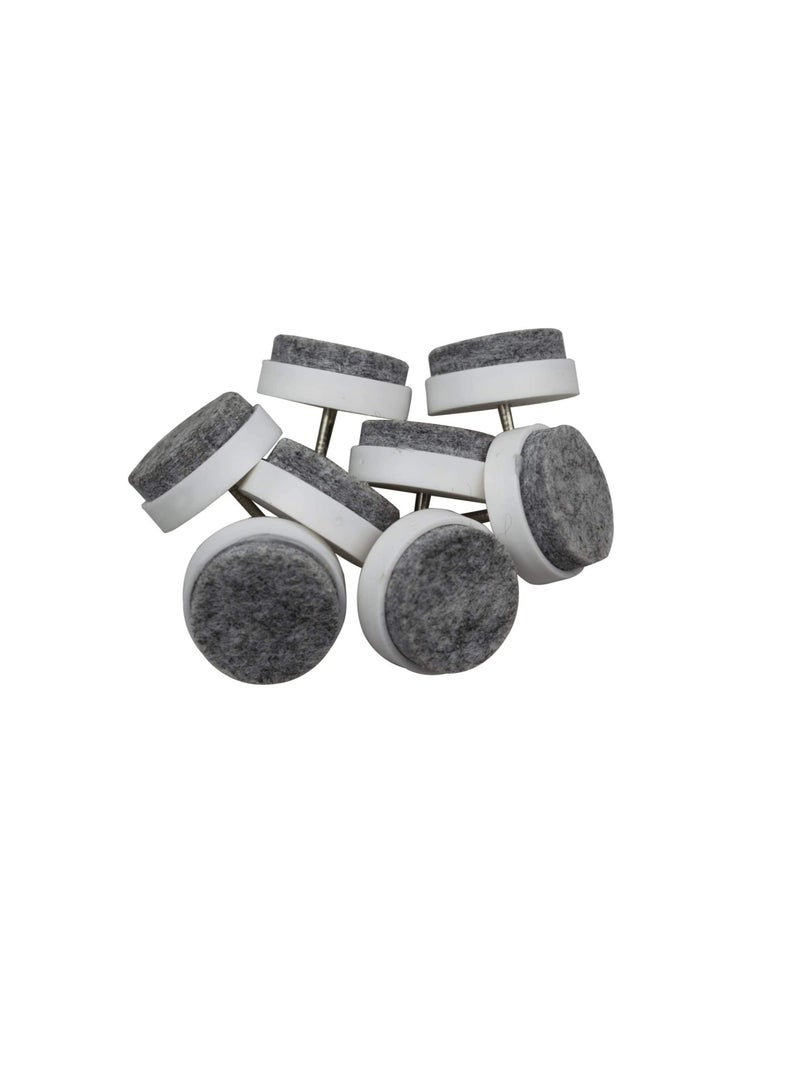 Round Heavy Duty Nail-on Anti-Sliding Felt Pad for Furniture Chair Table Leg Feet Floor Protectors Pack of 8 White  - Image 2