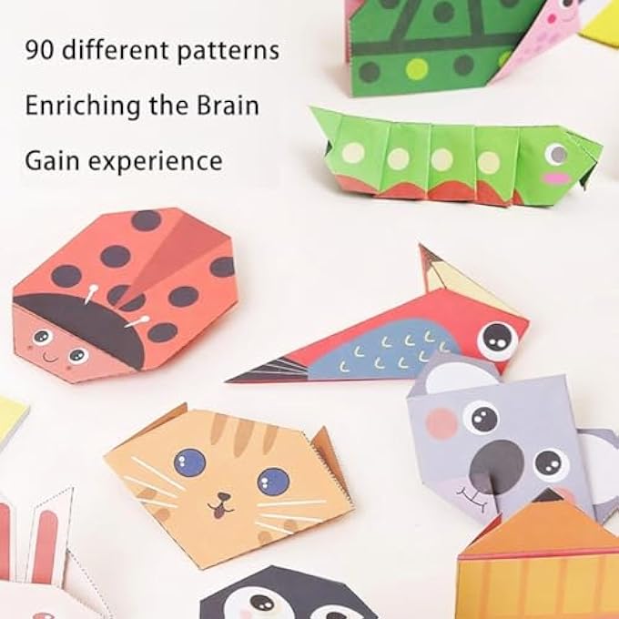CHILDREN'S ORIGAMI BOOK, ORIGAMI KIT FOR KIDS AGES 8-12  90 SHEETS PATTERNED PAPER WITH 3 THEME GUIDES & CRAFT BOOK, EDUCATIONAL DIY ANIMAL/SPACE/NATURE FOLDING SET (3 THEME) - Image 3