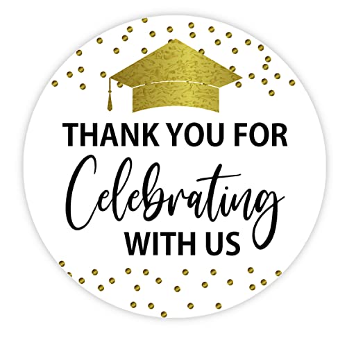 ملصقات شكرًا للاحتفال معي FARHTINANFX تخرج عيد ميلاد 50 قطعة 2 دائري