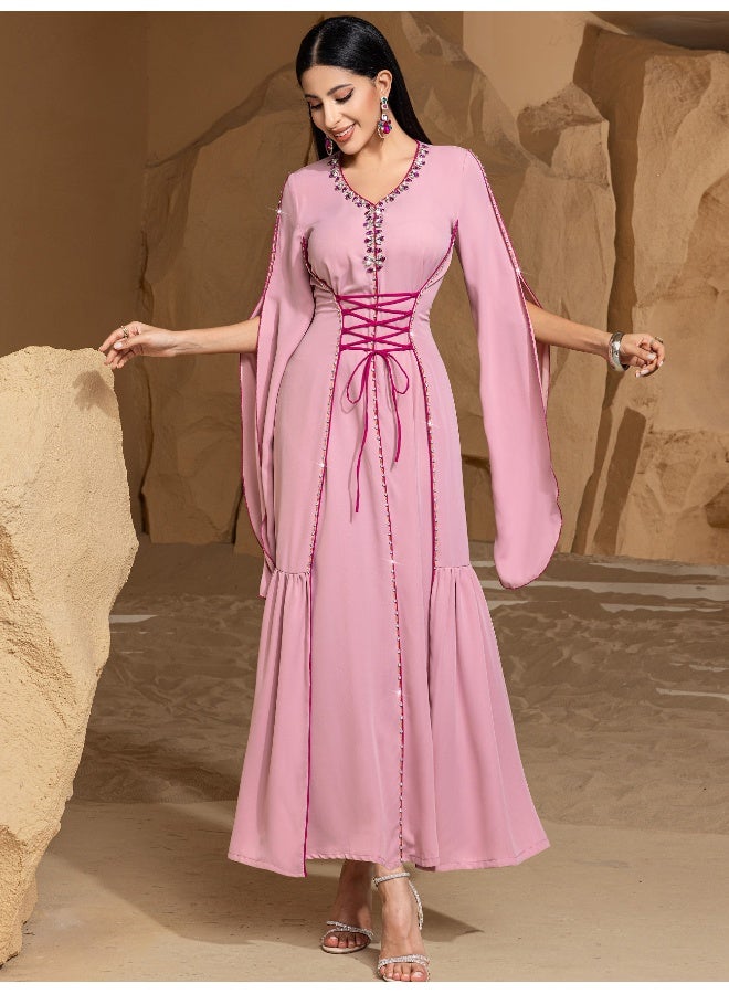 Madam Uniq Sequin Muslim Fashion Long Abaya  - Image 4
