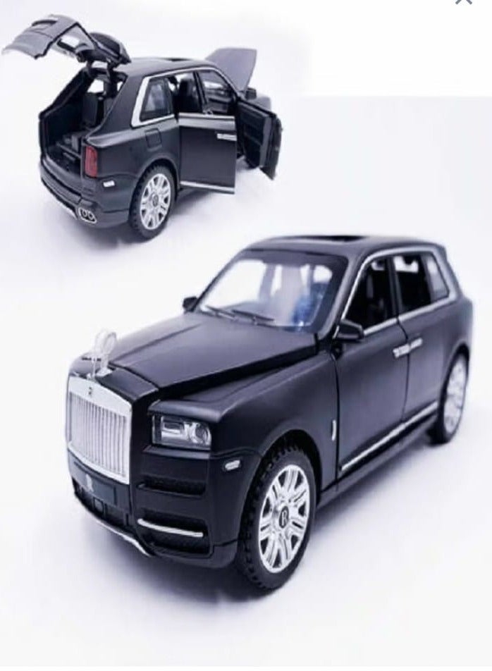 نموذج سيارة رولز رويس كولينان من السبائك المعدنية بمقياس 1/32، مع صوت وإضاءة وأبواب قابلة للفتح وسحب للخلف، هدايا للأطفال والكبار (أسود، بدون علبة) - Image 1