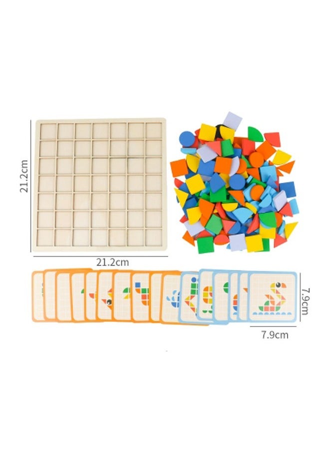 Mosaic 3D puzzle, children's tabletop game, children's wooden early education puzzle building blocks