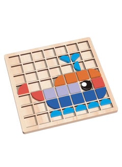 INSENSE Mosaic 3D puzzle, children's tabletop game, children's wooden early education puzzle building blocks  - Image 3