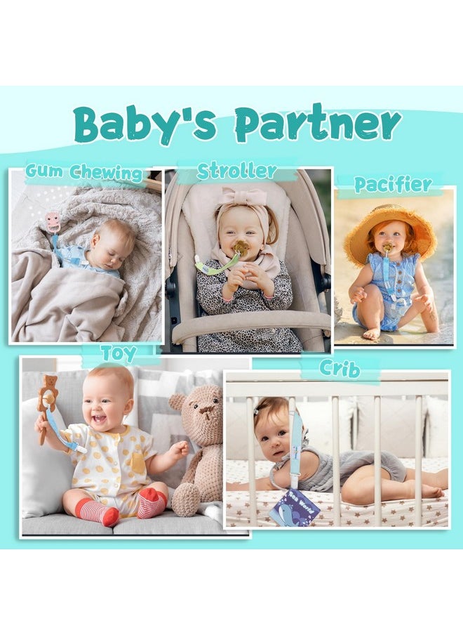 babygoal - Pacifier Clips For Boys, 6 Pack Pacifier Holder Clips For Baby Boys And Girls Fits For Most Pacifier Styles And Baby Gift 6Pbm05-Hz - Image 1
