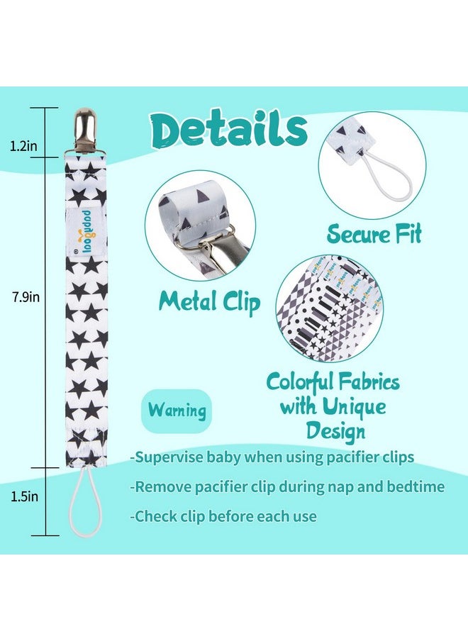 babygoal - Pacifier Clips For Boys, 6 Pack Pacifier Holder Clips For Baby Boys And Girls Fits For Most Pacifier Styles And Baby Gift 6Pbm05-Hz - Image 1
