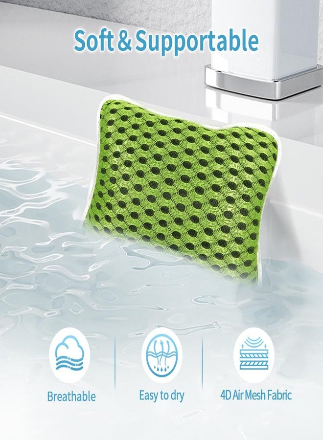 CONBELLA Luxury Bath Pillows for Tub, Slip Resistant Waterproof Bath Pillows for Tub Neck and Back Support with 2 Strong Suction Cups, Relaxing Spa Essentials (Green) - Image 3