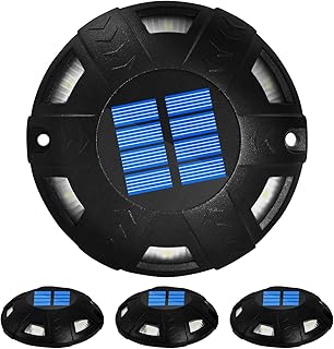 Amki AMKI Solar Deck Lights 4-Pack Outdoor Driveway Dock Lights LED Solar Powered Step Lights Warning Road Markers IP67 - Image 1