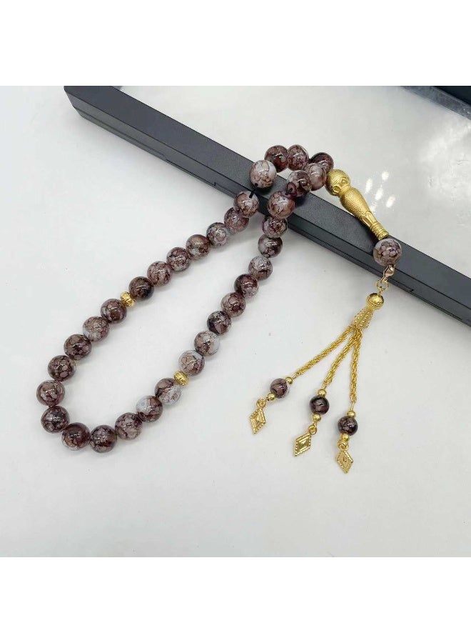 NIBEMINENT 33 Muslim Prayer Beads Brown/10mm
