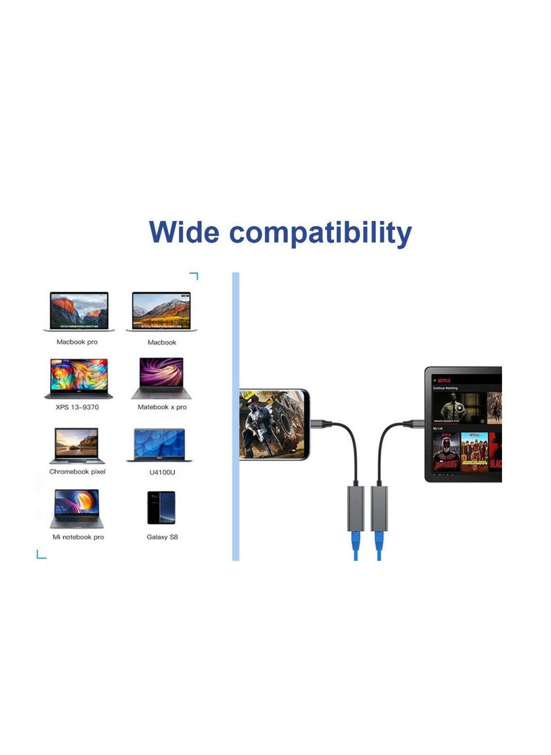 Excefore 2 in 1 Network Adapter Compatible, Dual Connectivity USB-A/USB-C, to 2.5G Ethernet Adapter, High Speed RJ45 Network Converter for PC Laptop Windows Mac OS Linux  - Image 3