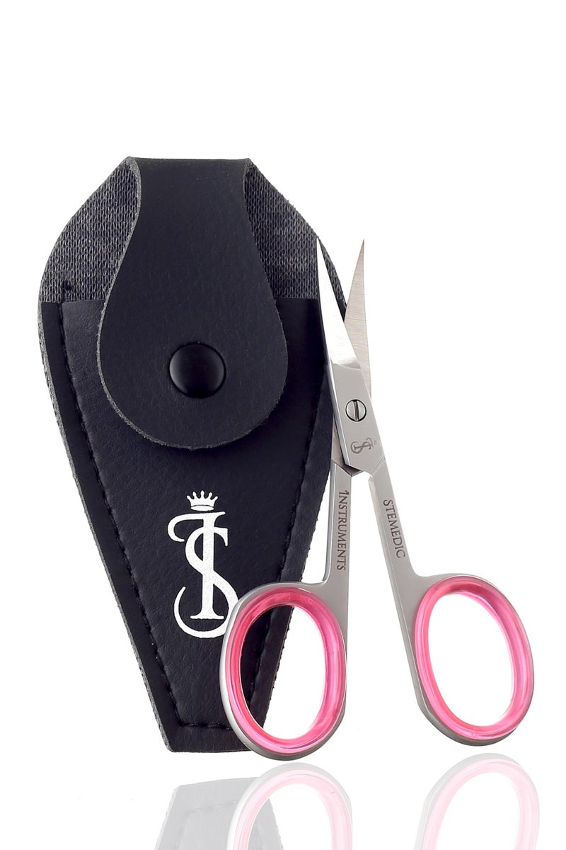 Stemedic Instruments Nail Scissors Curved Eyebrow Scissors for Nail, Cuticle, Eyelashes, Nose Hair, Mustache and Beard - Manicure and Pedicure Small Scissors for Men and Women - Image 1