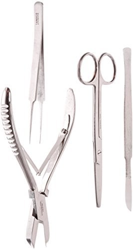 TAMSCO Basic Fragging Kit of 4 Pieces (M-1090, M-1140, T Cutters for Hard and Soft Coral Stainless Steel Convenient Button Case Good for Fresh and Salted Water - Image 1