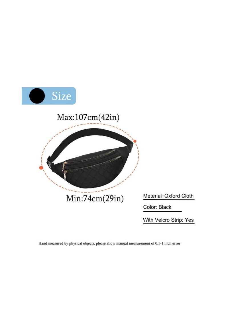 Fashionable and C ute women's waist bag, gift for teenage girls, travel hiking bicycle running bag, mobile phone bag with all mobile phones black - Image 4