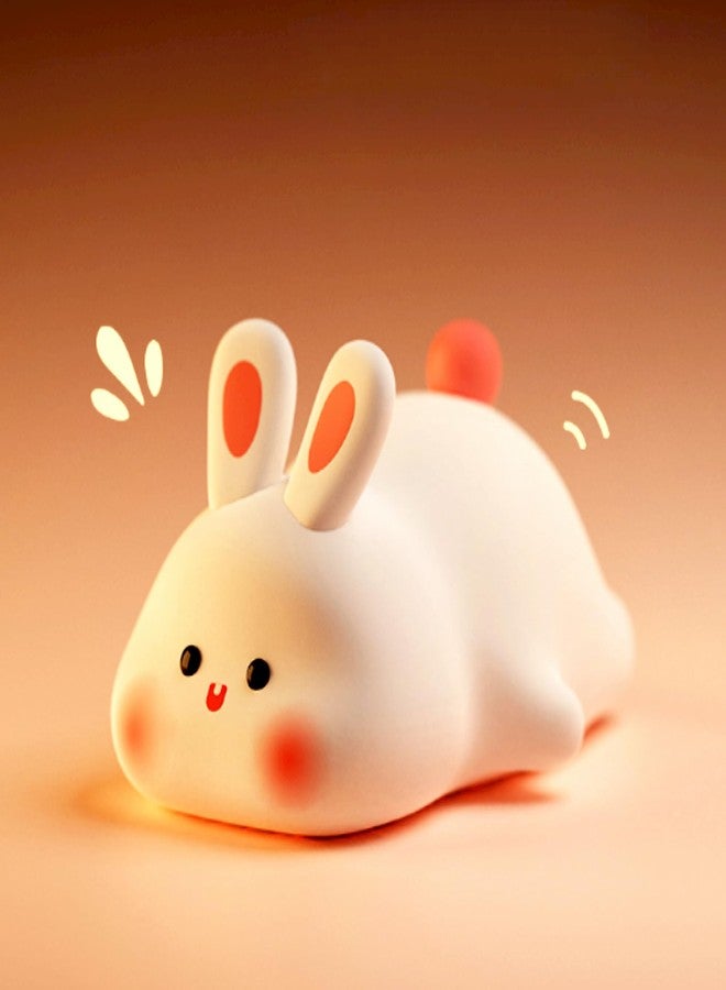 GJB Bunny Night Light - Cute Gifts, Tap Control for Kids, Rechargeable 1200mAh Safe Silicone Lamp for Girls, Children, Toddlers, and Babies - Image 1