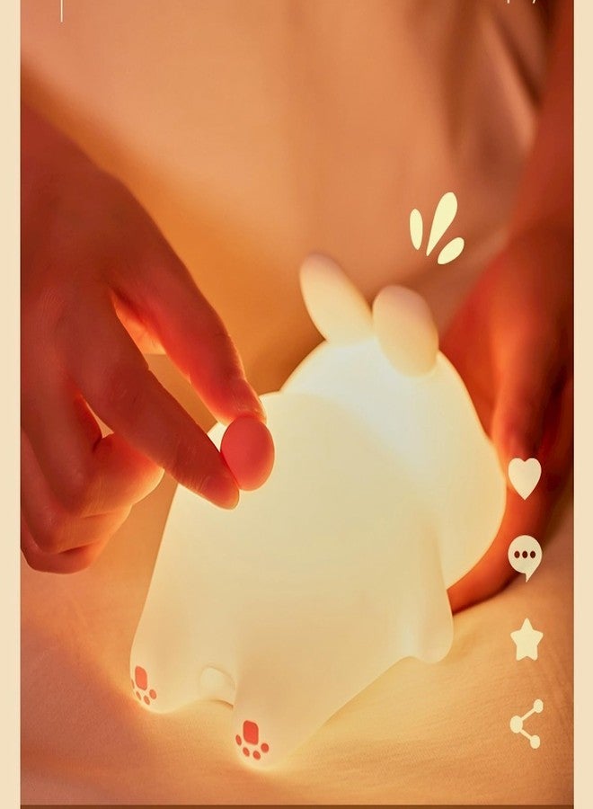 GJB Bunny Night Light - Cute Gifts, Tap Control for Kids, Rechargeable 1200mAh Safe Silicone Lamp for Girls, Children, Toddlers, and Babies - Image 3