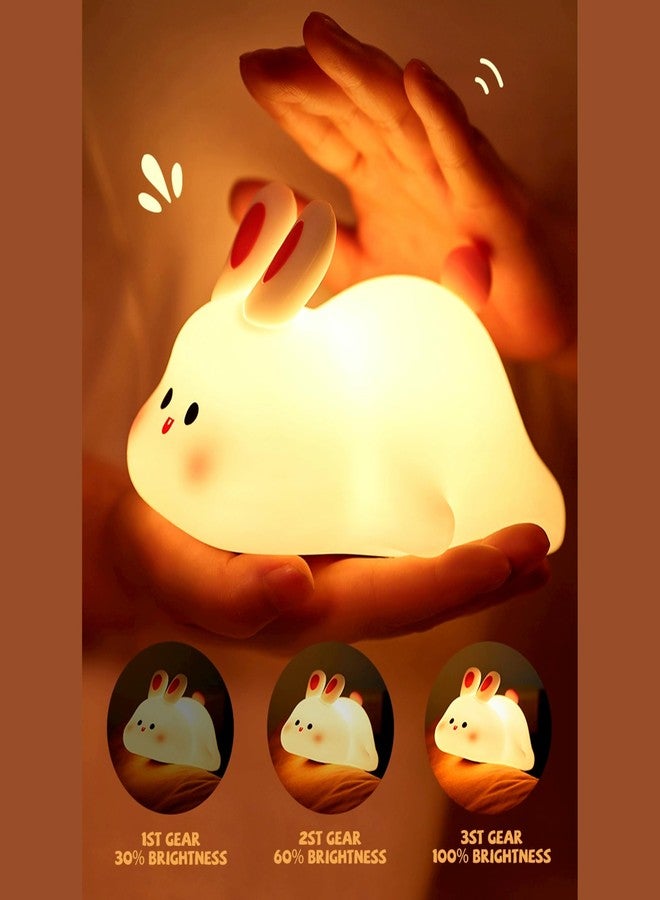 GJB Bunny Night Light - Cute Gifts, Tap Control for Kids, Rechargeable 1200mAh Safe Silicone Lamp for Girls, Children, Toddlers, and Babies - Image 4