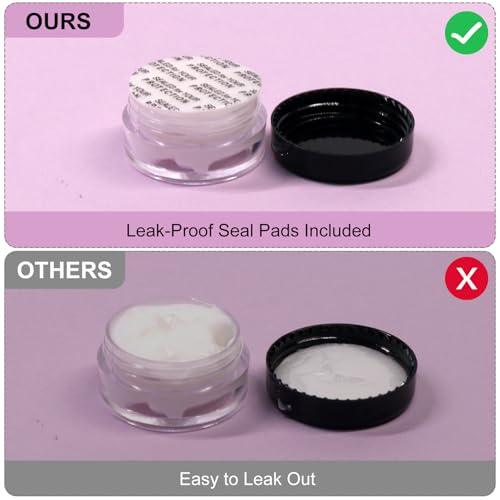 SumDirect 5 Gram Cosmetic Containers - 100Pcs Sample Jars with Lids, Small Plastic Makeup Sample Containers with 10Pcs Organza Bags and a Scoop - Image 4