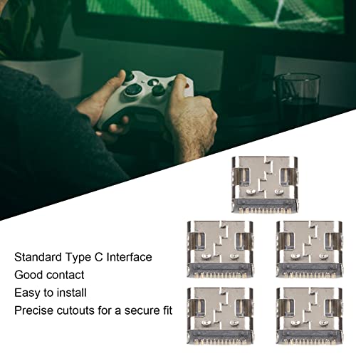 Yoidesu 5PCs Replacement Charging Port Assembly for Controller, Repair Part USB C Adaptor Charger Socket - Image 4